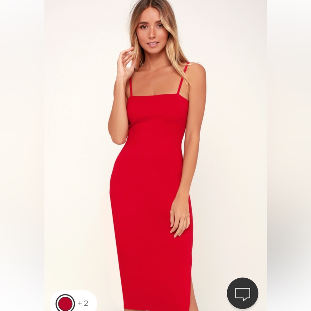 Lulu’s Red Bodycon Midi Dress